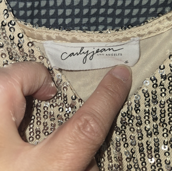 CJLA Champagne Sequin Women's Top - Picture 2 of 4